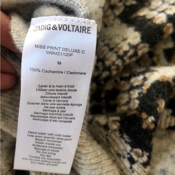 Zadig & Voltaire PYTHON PRINT CASHMERE SWEATER. Excellent condition. - Picture 5 of 5